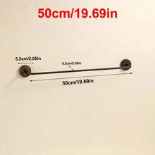 实木浴室毛巾架，中世纪风格，免钻孔单杆设计，简约浴巾浴袍挂架，带储物架 - 彩色 - 查看 6