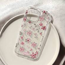 Funda para teléfono con diseño floral rosa, compatible con iPhone 16, 15, 14 Pro Max, 13, 12, 11, XR y XS Plus. Fabricada en silicona TPU, ofrece protección contra golpes y caídas, además de una excelente sensación al tacto. Es el regalo ideal para familiares, amigos y seres queridos. - transparente - Ver 6
