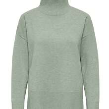 Jersey Only Coco cuello alto verde claro largo para mujer - Verde - Ver 1