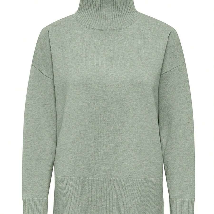 Jersey Only Coco cuello alto verde claro largo para mujer - Verde - Ver 1