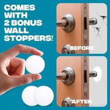 Strongest Home Heavy Duty Door Stopper Wedge (2 Chrome PCs) | Non-Slip Rubber And Metal Door Stop For Heavy Doors | Work On Wood, Tile, Carpet + 2 White Wall Protectors - MàuC - Xem 8
