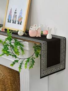 1/2/4/6/8 Pcs Set - Elegant Minimalist Solid Black Placemats, Table Runners, Simple Chinese Style Design - Suitable For Holiday Banquets And Daily Kitchen, Dining Room, Coasters, Rectangular Decor, Home Decor, Perfect Gift Placemats, Party Placemats, Fireplace Mantel Scarf Fireplace Decor, Glass Door Window Curtain Decor, Home Decor, Entryway Decor, Dining Table Decor, Room Decor, Bed Scarf, New Year Decor, Year Of The Horse Decor. - Black - View 8