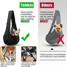 圣诞节狗狗配件，宠物背带袋透气可折叠狗狗背带户外便携式宠物猫背带，宠物用品小型犬背带，经典小袋和经典背带适合 3-10 磅宠物 - 白色 - 查看 11