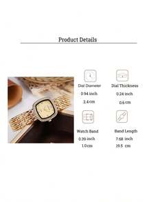 4pcs/Set"Women's Full Diamond Gold Watch & Tree Of Life Bracelet Set: Luxurious & Romantic Quartz Watch Combo For Valentine's Day Gifting" - Gold - View 5