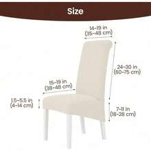 High Elasticity Detachable 6-Piece Chair Cover, Universal Type Suitable For Restaurant Kitchen Hotel Dining Chair Protection Cover - Paquete de 6 beige - Ver 6