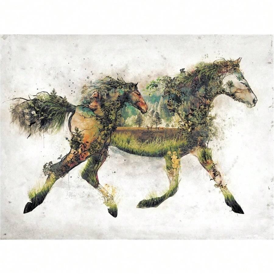 Fine Art Canvas Wall Art - Barrett Biggers 'Wild Horses' Wall Art For Living Room, Bedroom, Or Office Décor - 預設 - 查看 1