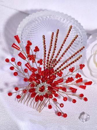 1 pieza Diadema con Rhinestones, Peineta de Cristal Elegante Tocado Nupcial Adecuado para Boda, Fiesta, Cita, Cumpleaños, Casual, Día de San Valentín, Accesorio de Cabello para Mujer