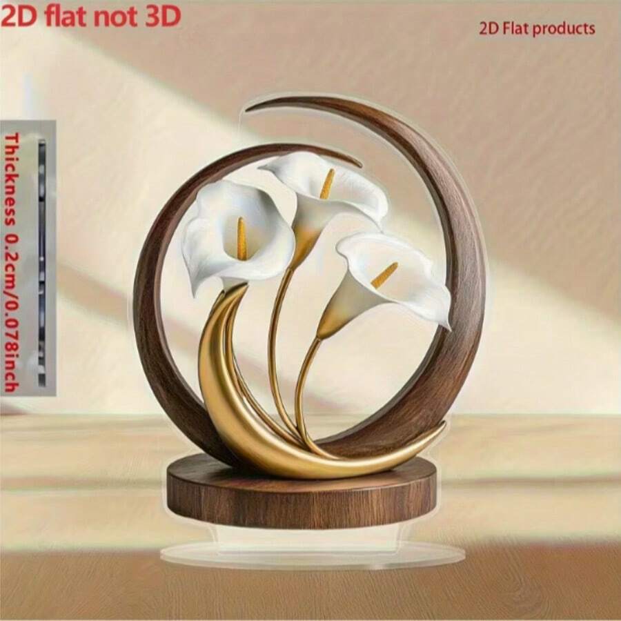 2D Acryl Lotus Blumen Dekoration, vielseitige Kunststoff Tisch Dekoration geeignet für Wohnzimmer, Küche, Schlafzimmer, hervorragend für Feiertage und Tischdekorationen, inklusive Ständer, ohne Strom erforderlich - Verschiedenfarbig - Übersicht 1