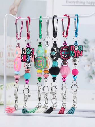 1pc Cute Daisy Silicone Beaded Detachable Keychain, Bag Charm Accessory, Gift For Mom, Friends, Family, Mother's Day, Birthday