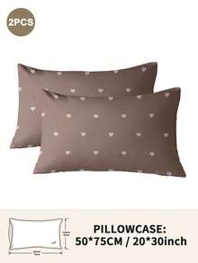 1pc/2pcs/4pcs Polyester Pillowcase Set With Bow & Heart Pattern, Soft & Comfortable, Suitable For All Seasons - Multicolor - View 31