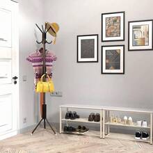 Perchero de Pie de Hierro con 12 Ganchos: ¡Organiza Ropa y Accesorios con Funcionalidad! - Negro - Ver 7