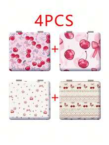 Millennium Serie tragbarer Kosmetikspiegel, faltbar, leicht, ultradünn, praktischer Handhandspiegel, lederumwickelt, geeignet für verschiedene Szenarien und alle Nutzer, faltbares Quadrat, tragbar