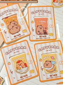 4 PCS Capybara Magnetic Bookmark Cartoon Magnet Page Clip Stationery Small Prize Cute Alien Dolphin Bookmark