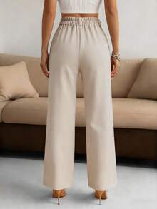 Women's Straight-Leg Business Pants, Elegant & Refined, Versatile For Various Commuting Occasions - Apricot - View 4