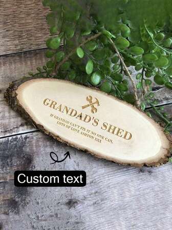 Customized Personalized Engraved Wooden Garden Shed Hanging Sign, Personalized Log Slice Hanging Door Plaques Sign, Custom-Made Wooden Door Signs, Grandads Shed Gift | Gardener Gifts | Allotment Sign | Tool Shed Workshop Sign Birthday Graduation, Multi-Functional, Ornamental, Reusable, Exquisite, Stylish