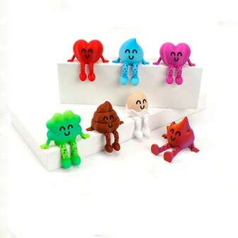 3D打印可动关节伴侣系列坐姿摆件，可爱治愈系爱心装饰创意桌面礼物