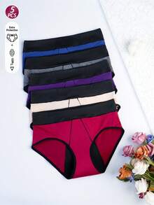 5条/包 女士高腰生理期内裤，舒适透气亲肤防漏产后内裤 - 彩色 - 查看 10