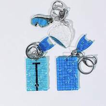 Móc khóa acrylic chủ đề bơi lội - Kính bơi, mũ bơi, mặt dây chuyền trang trí vạch bơi, phù hợp cho vận động viên bơi lội, huấn luyện viên | Phụ kiện móc khóa ba lô dễ thương | Món quà hoàn hảo cho Giáng sinh, sinh nhật, Ngày của Cha, Ngày của Mẹ, tiệc bể bơi, mùa hè, lễ tốt nghiệp - Nhiều màu - Xem 2