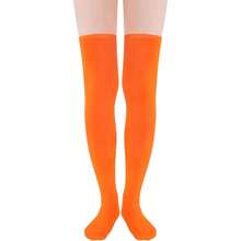 Thigh High Socks Long Over Knee High Socks For Women Casual Athlete Striped Knee High Stocking,36066836 - 橘色 - 查看 1