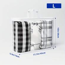 5/10个装PVC被子收纳袋，透明床上用品包装收纳袋，防尘毯子枕头收纳盒，家用衣柜整理袋，可收纳衬衫、裤子、毛巾等，节省空间，适用于衣柜、卧室、家庭、宿舍、卧室配件、商务旅行、返校搬家等场合。