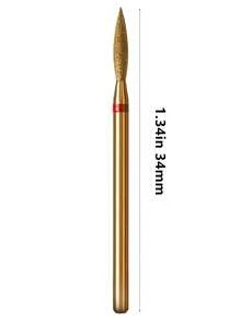 Broca de titanio de 2 mm para lima de uñas con llama rusa | Limpiador de cutículas de grado profesional con puntas con incrustaciones de diamante (hipoalergénico, certificado CE/FDA para eliminación de piel muerta) - Dorado - Ver 6