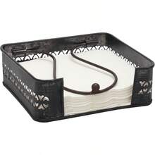 DIndustrial Black Graphite Metal Table Top Napkin Holder Decorative Napkin Tray For Dining Table And Kitchen Unique Tissue Dispenser For Bathroom Horizontal Display - màu đen - Xem 1