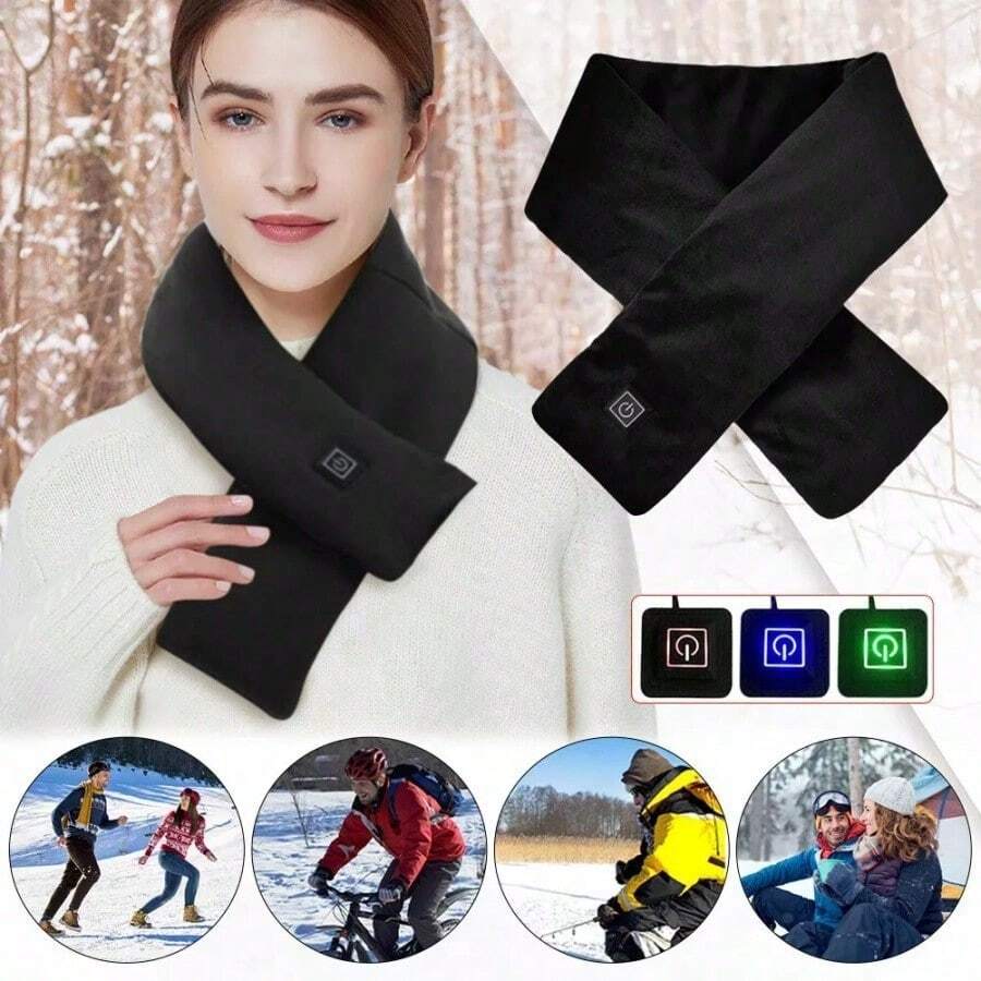 USB Powered Heated Scarf, Unisex, Multi-Function Electric Neck Warmer, 3 Temperature Settings - Multicolor - View 1