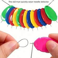 5pcs/10pcs Hand Sewing Needles With Transparent Case, Easy-To-Use Needle Threader, Suitable For Sewing, Embroidery, Cross-Stitch, Random Color, Automatic Threading Function, Easier DIY Needlework! Elderly Friendly Quick Needle Threader - Multicolor - View 2