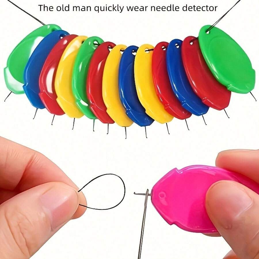 5pcs/10pcs Hand Sewing Needles With Transparent Case, Easy-To-Use Needle Threader, Suitable For Sewing, Embroidery, Cross-Stitch, Random Color, Automatic Threading Function, Easier DIY Needlework! Elderly Friendly Quick Needle Threader