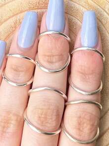 可调节天鹅指环 | 适用于EDS/关节炎的指夹板 | 关节过度活动稳定器 | 槌状指 | 天鹅畸形 | 银戒指 - 銀色 - 查看 1