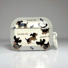 1pc Cute Dachshund Style Original Japanese Design Pro 2/Pro 3 Protective Case, 3/ 4 Protective Cover (Earphones Not Included) - Black - View 4