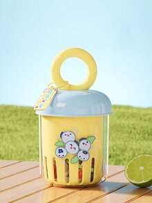 1个带叉勺的水果杯，高品质便携式沙拉杯，材质优良，适合学校、办公室、露营和户外活动。 - 彩色 - 查看 12