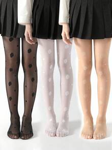 3 件儿童提花草莓网眼连裤袜套装 - 彩色 - 查看 4