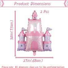 128pcs Cartoon Princess Castle Theme Balloon Arch Set, Includes 1 Castle & Crown Foil Balloons, Pink, Purple, Yellow, Blue, Gold & Multicolor Latex Balloons. Perfect For Birthday Party, Baby Shower, 1st Birthday, Proposal Decoration, And Sweet Princess Castle Theme Party - 彩色 - 查看 8