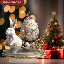 2D Płaski Uroczy Króliczek i Jajko Wielkanocne Akrylowa Dekoracja Stołowa 2D Płaski Styl Artystyczny z Przezroczystym i Przejrzystym Króliczkiem Wielkanocnym i Jajkiem, Nie Wymaga Zasilania, Odpowiednia na urodziny, ukończenia szkoły i uroczystości świąteczne. - Wielokolorowe - Zobacz 7