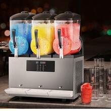 Máquina comercial para hacer granizados, batidos y bebidas congeladas con tanque de 12 L x 3 pulgadas - Plateado - Ver 9