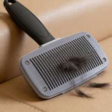 FLASH 12.5CM Premium Pet Slicker Brush – Self-Cleaning Stainless Steel Teeth, Durable Comfort Grip Handle, Gentle Dematting Tool For Long/Short Hair Dogs & Cats, Sturdy High-Quality Plastic Body. - Black - View 3