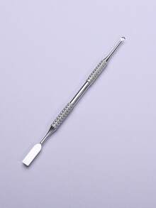1pc Dual-Ended Silver Cuticle Pusher Nail Cleaner Tool, Suitable For Nail Art - Multicolor - View 7