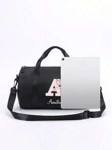 Personalized Customized Name Duffel Bag Dance Bag -Paired With The Same Letter Pendant,Waterproof Sports Duffel Bag , Versatile Crossbody Travel Gym Bag, Large Capacity Gym Bag, Stylish Durable Dance Gear Organizer Ideal For Dancers, Athletes & Daily Use, Perfect For Practice, Performances, Workouts & Trips,New Year's,Christmas,Generation Z - Multicolor - View 7