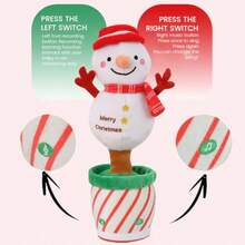 Christmas Singing Plush Toy Singing and Talking Christmas Doll Holiday Musical Christmas Doll Decorations Imitate Speaking and Play Recording Christmas Plush Christmas Dolls for Snowman - como en la foto - Ver 4