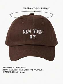 1pc Women's Letter Embroidered Baseball Cap, Fashionable & Versatile Adjustable Snapback, UV Protection - Coffee - View 3