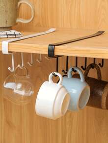 2/1 خطاف تخزين مطبخ، حامل ملاقط القماش، رف تخزين المطبخ، اكسسوارات تخزين الخزانة، رف خفاقة البيض، رف تصريف القماش، أدوات مطبخ صغيرة، حامل الأكواب، خطاف الأكواب، هدية عيد الحب - متعدد الألوان - مشاهدة 10