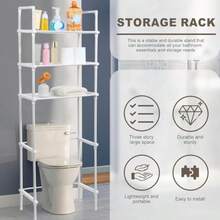 M.M.B Estante de Baño sobre Inodoro 3 Niveles Moderno y Minimalista con 3 Estantes y Ganchos y Portarrollos para Almacenamiento en el Baño(White) - Multicolor - Ver 7