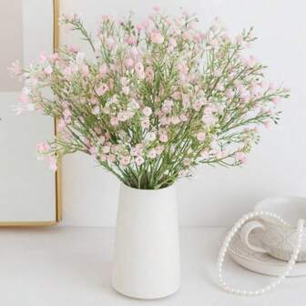 Ramo de flores artificiales de Gypsophila, decoración para fiesta de cumpleaños al aire libre, canasta de flores de boda, ramo de novia, decoración de florero para sala de estar, dormitorio, alféizar de la ventana, decoración de Año Nuevo para jardín al aire libre, regreso a la escuela