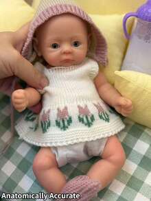 10 Inch Whole Body Silicone Bald Reborn Baby Girl Opening Eyes Handmade 3D Painted Newborn Doll Perfect For Kids Birthday/Christmas Present(CD) - Silicone Doll - View 4
