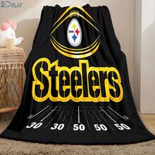 1pc Flannel Throw Blanket - Soft Steelers Football Field Logo Design Warm & Versatile For Naps, Camping, Travel & Home Decor Christmas Gifts For Family Or Friends 280gsm - 彩色 - 查看 12