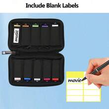 Portable USB Storage Bag, Mini Bank Card Cash Organizer Pouch, Suitable For Large Capacity USB Drive, USB Drive Protective Case Packing Cubes For Women For Men Digital Bag - Black - View 8