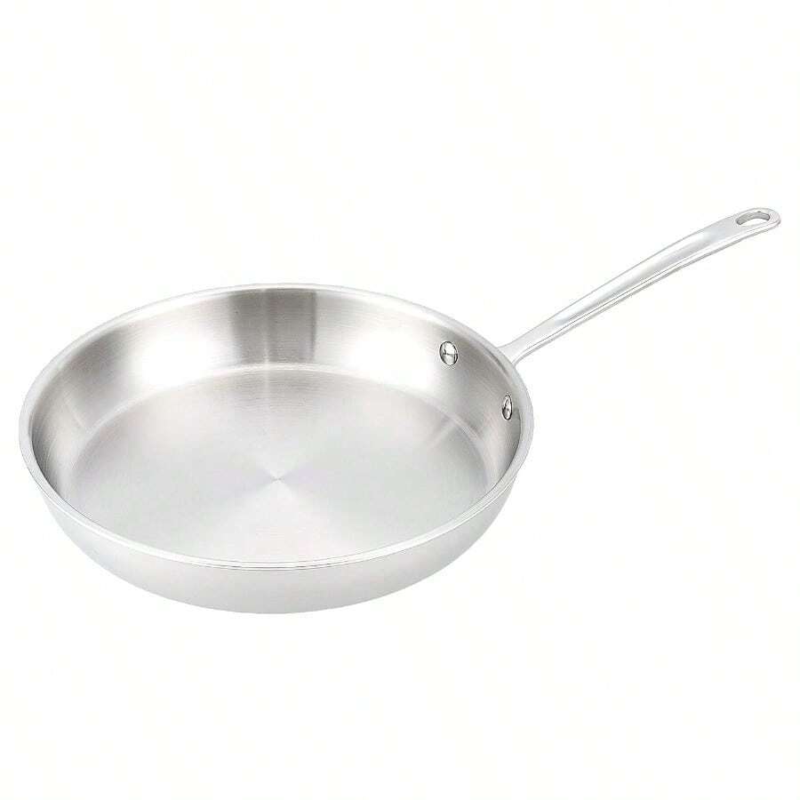 Basics Stainless Steel Tri-Ply Frying Pan 30 Cm Heat-Resistant Handle Silver - Silver - View 1