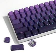 Juego de 134 teclas PBT degradado púrpura, ergonómico y cómodo, compatible con teclados mecánicos MX, experiencia de escritura suave, material PBT duradero, mejor regalo para entusiastas de teclados - degradado púrpura - Ver 9