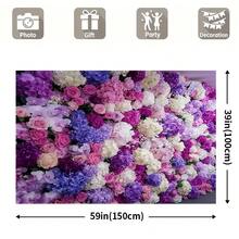 2D Flat Banner 1pc Vibrant Floral Wedding Backdrop - Machine-Washable Polyester Fabric, Suitable For Autumn And Winter Holidays, No Power Required, Seasonal Home Decor | Floral Tapestry Design | Durable Tapestry, Wedding Flowers - 1pcs(1 Piece) - View 4